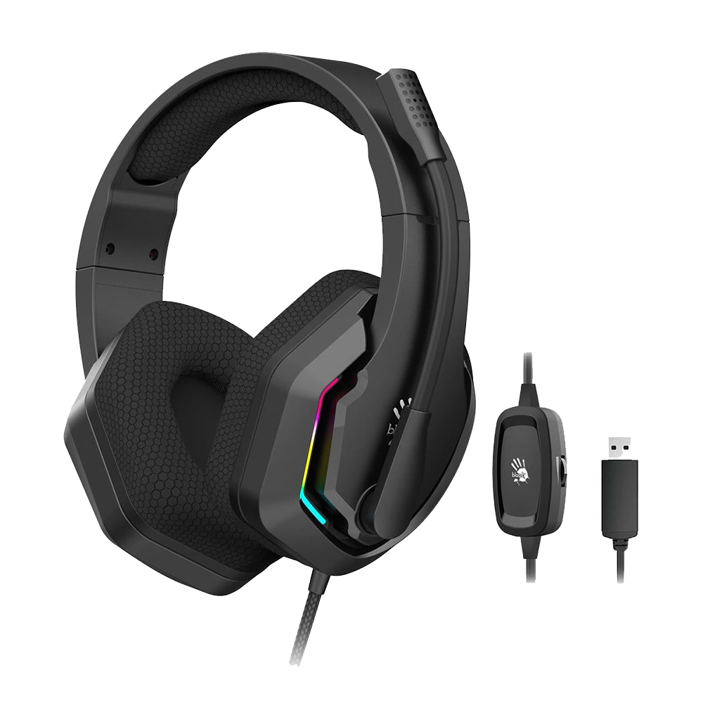 Bloody G260 Virtual 7.1 Surround Sound Gaming USB Headset – Black - Image 2