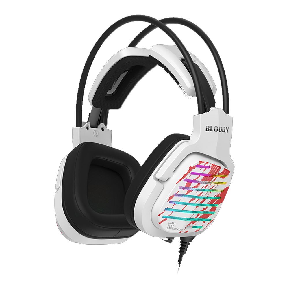 Bloody G565 Virtual 7.1 Surround Sound USB Gaming Headset – Energy White