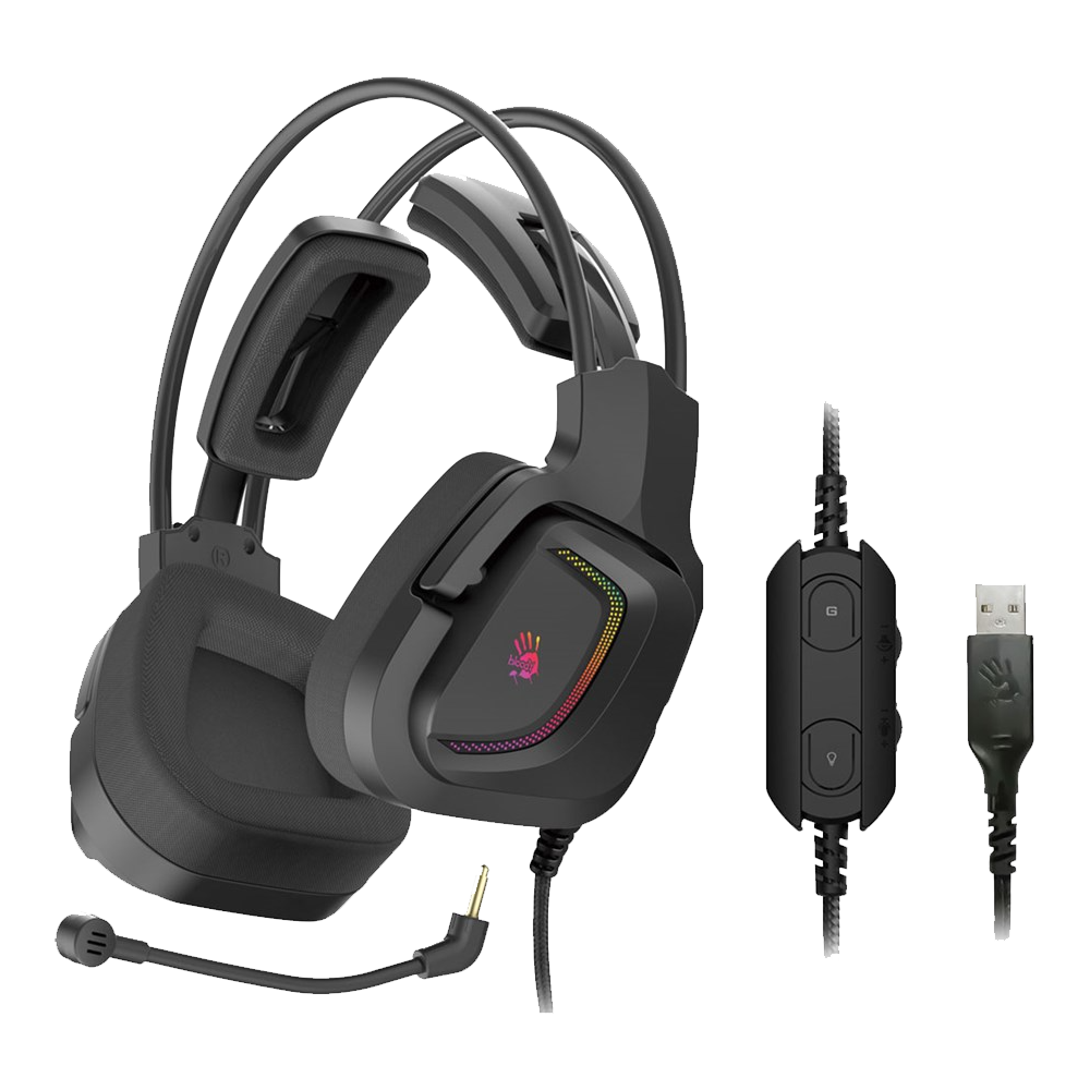 Bloody G575 Pro 7.1 Virtual Surround Sound RGB Gaming Headset – Black - Image 2
