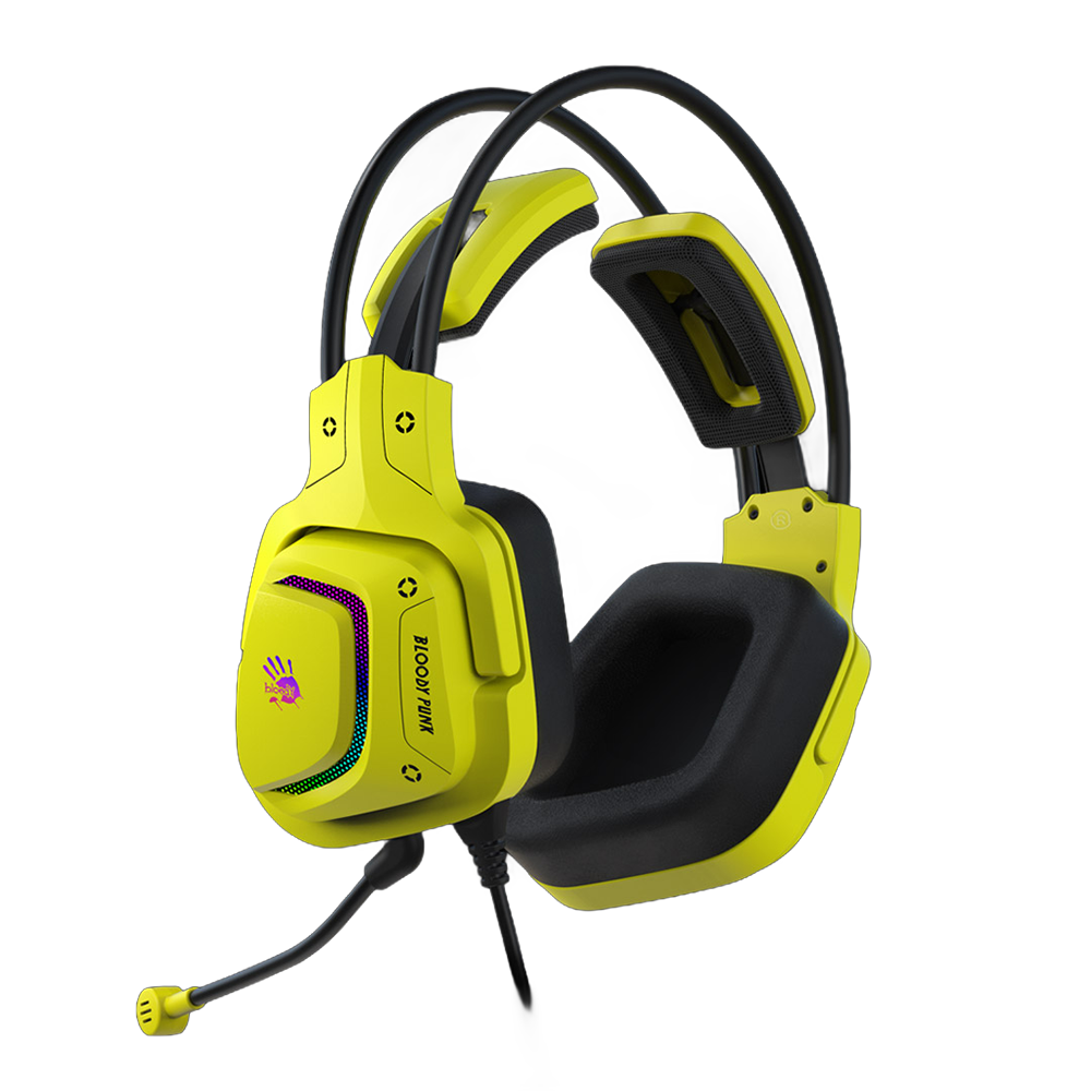 Bloody G575 Virtual 7.1 Surround Sound USB Gaming Headset – Punk Yellow - Image 3